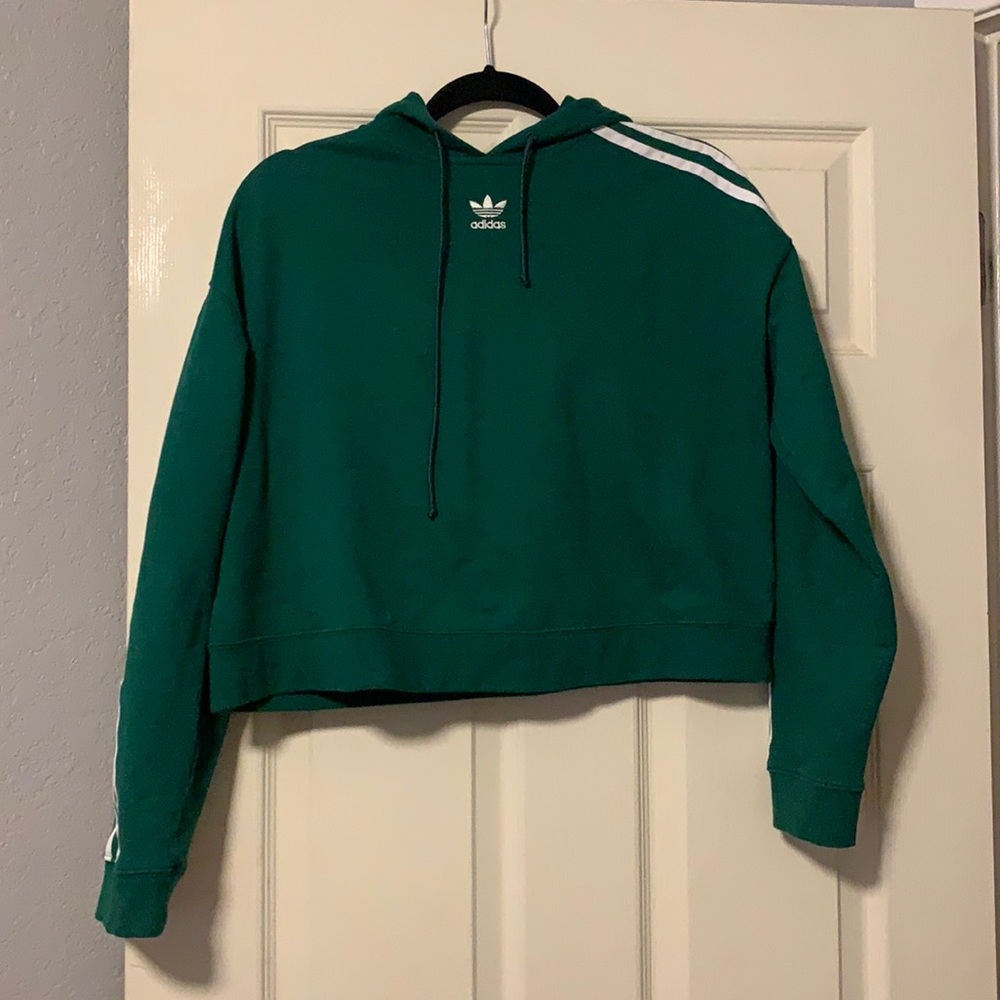 Dark Green cropped Hoodie